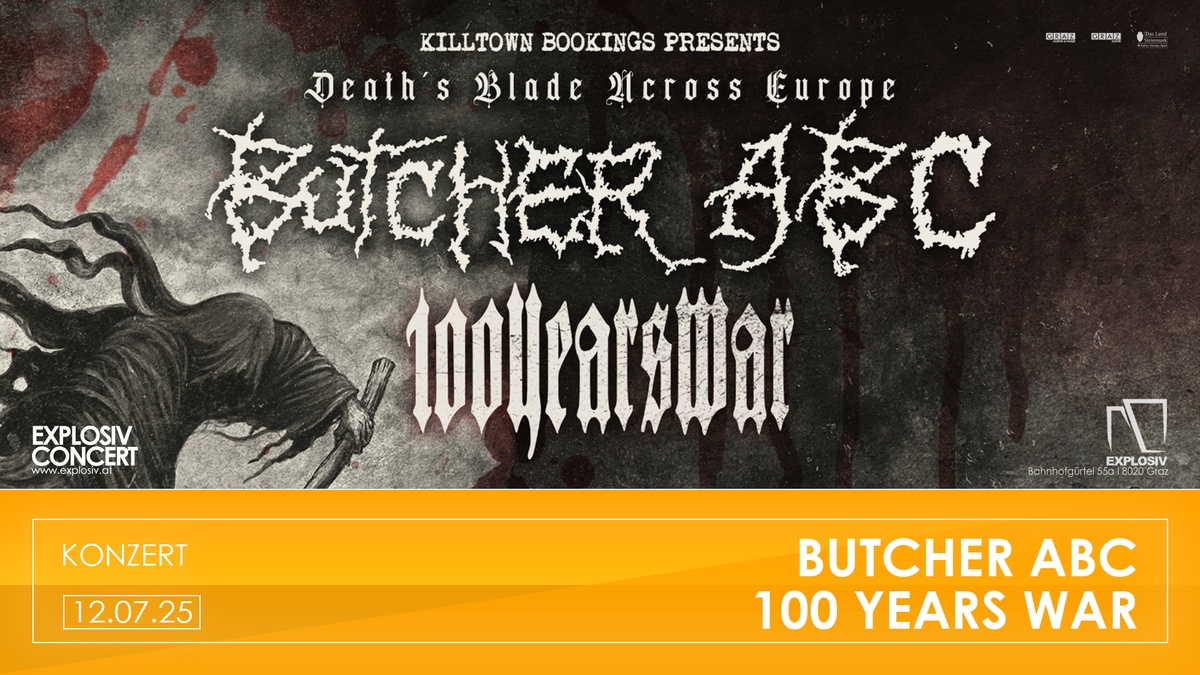 Live Konzert: Death’s Blade Across Europe: Butcher ABC & 100 Years War