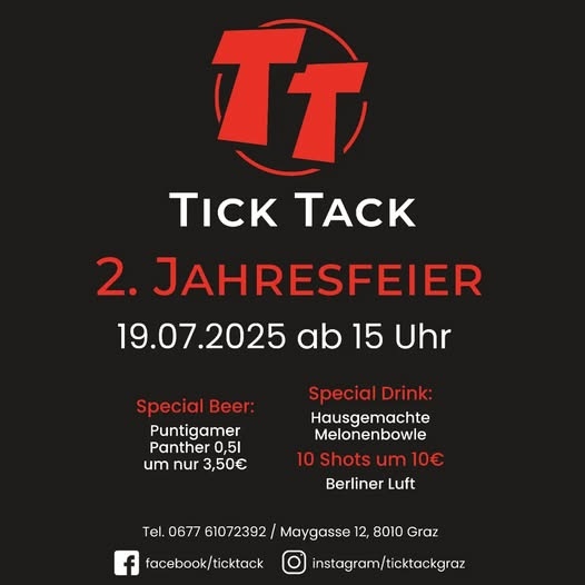 2 Jahres Feier Tick Tack