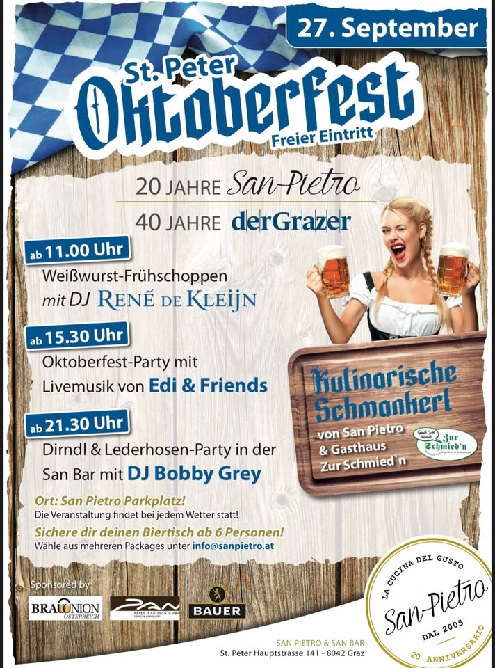 St. Peter Oktoberfest 20 Jahre San Pietro – Das Jubiläumsfest!