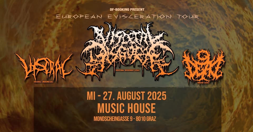 Live Konzert: Vidceral Disgorge, Vidceral & 9Dead